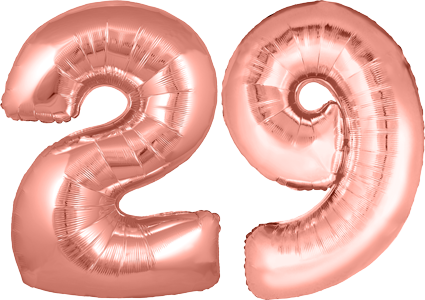 34″ Giant Rose Gold No. 29 Balloon