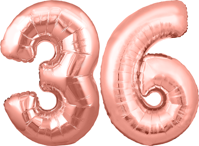 34″ Giant Rose Gold No. 36 Balloon