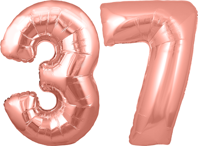 34″ Giant Rose Gold No. 37 Balloon