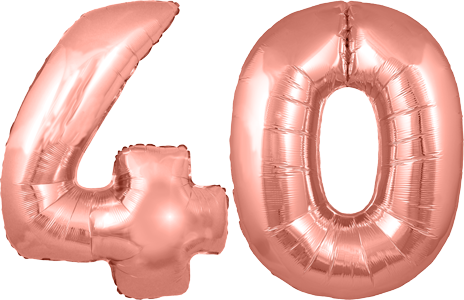 34″ Giant Rose Gold No. 40 Balloon