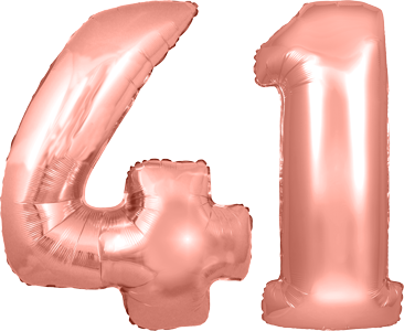 34″ Giant Rose Gold No. 41 Balloon