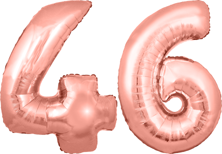 34″ Giant Rose Gold No. 46 Balloon