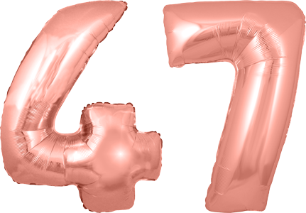 34″ Giant Rose Gold No. 47 Balloon