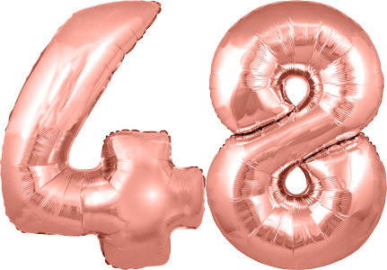 34″ Giant Rose Gold No. 48 Balloon