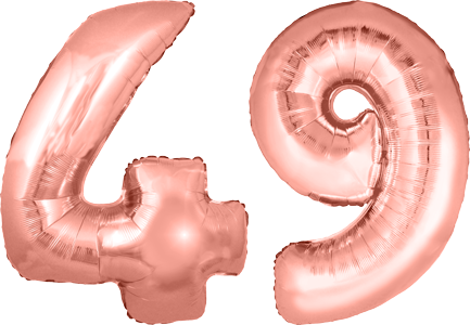 34″ Giant Rose Gold No. 49 Balloon