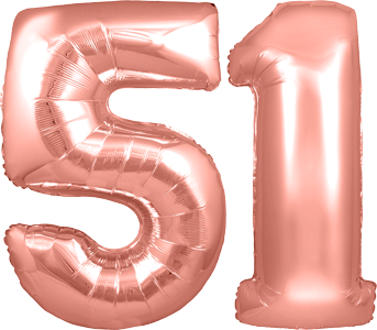 Number 51 Balloons 32 Inch - Silver Foil Birthday Balloons For 51st Party Decorations