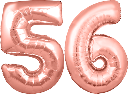 34″ Giant Rose Gold No. 56 Balloon