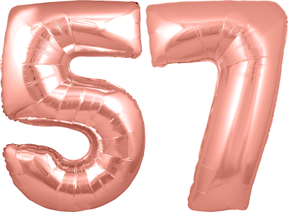 34″ Giant Rose Gold No. 57 Balloon