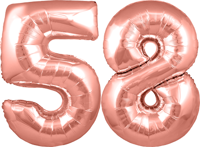 34″ Giant Rose Gold No. 58 Balloon