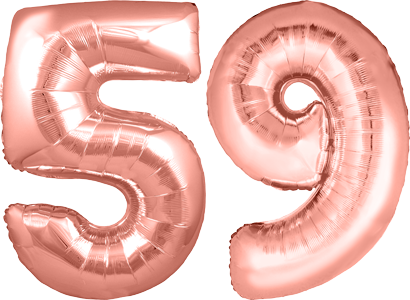 34″ Giant Rose Gold No. 59 Balloon