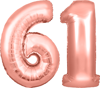 34″ Giant Rose Gold No. 61 Balloon
