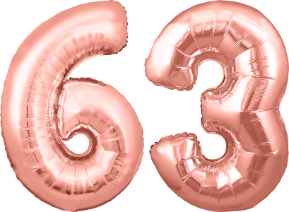 34″ Giant Rose Gold No. 63 Balloon