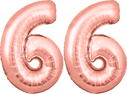 34″ Giant Rose Gold No. 66 Balloon