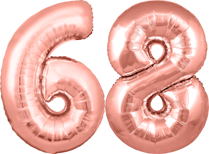 34″ Giant Rose Gold No. 68 Balloon