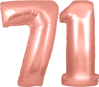34″ Giant Rose Gold No. 71 Balloon