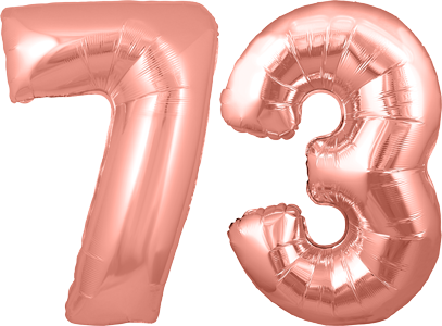 34″ Giant Rose Gold No. 73 Balloon