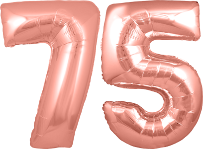 34″ Giant Rose Gold No. 75 Balloon