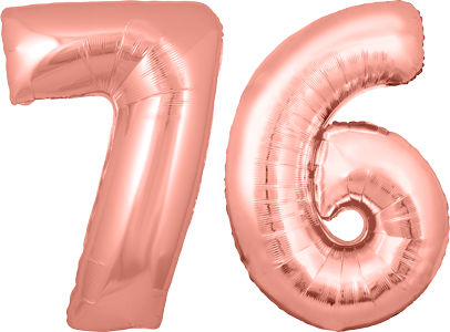 34″ Giant Rose Gold No. 76 Balloon