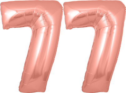 34″ Giant Rose Gold No. 77 Balloon