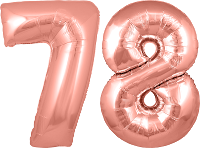 34″ Giant Rose Gold No. 78 Balloon