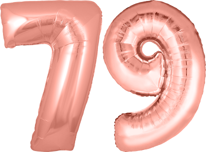 34″ Giant Rose Gold No. 79 Balloon