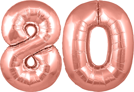 34″ Giant Rose Gold No. 80 Balloon
