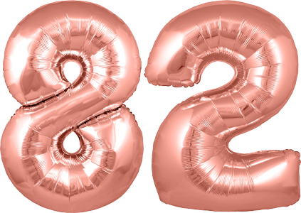 34″ Giant Rose Gold No. 82 Balloon