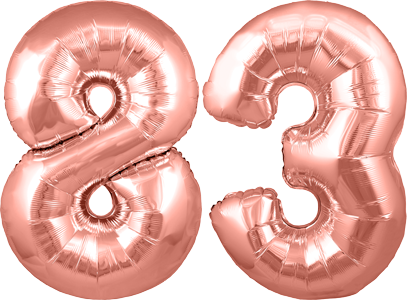 34″ Giant Rose Gold No. 83 Balloon