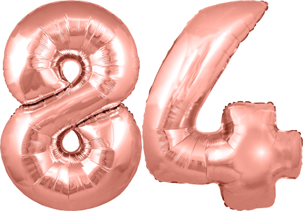 34″ Giant Rose Gold No. 84 Balloon