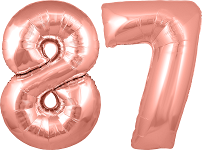 34″ Giant Rose Gold No. 87 Balloon