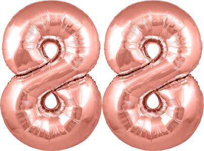 34″ Giant Rose Gold No. 88 Balloon