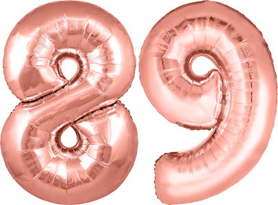 34″ Giant Rose Gold No. 89 Balloon