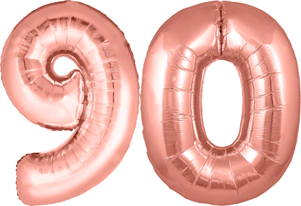 34″ Giant Rose Gold No. 90 Balloon