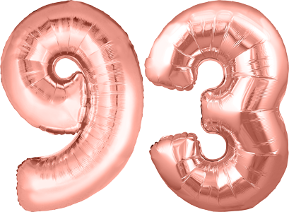 34″ Giant Rose Gold No. 93 Balloon