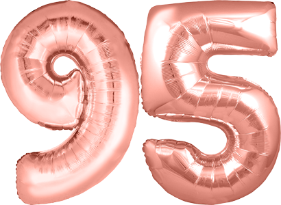 34″ Giant Rose Gold No. 95 Balloon