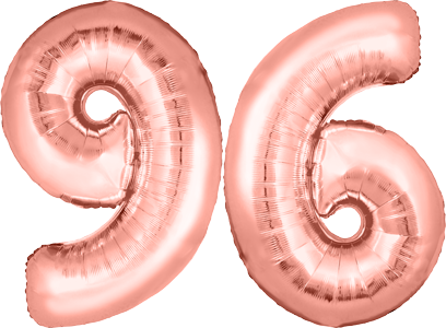 34″ Giant Rose Gold No. 96 Balloon