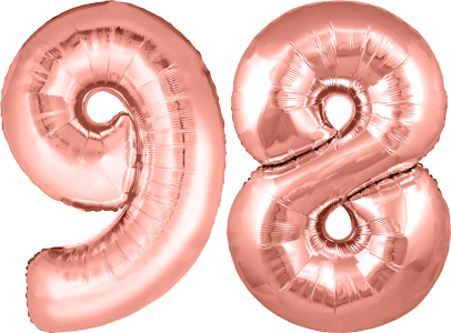 34″ Giant Rose Gold No. 98 Balloon