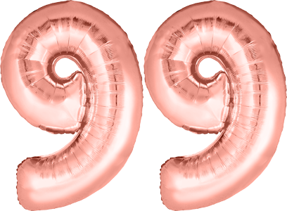 34″ Giant Rose Gold No. 99 Balloon