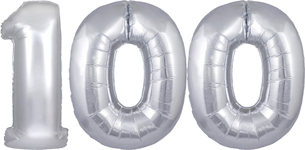 34″ Giant Silver No. 100 Balloon