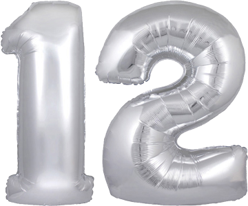12th Birthday Helium Balloons Delivered in the UK by interBALLOON