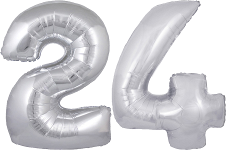 34″ Giant Silver No. 24 Balloon