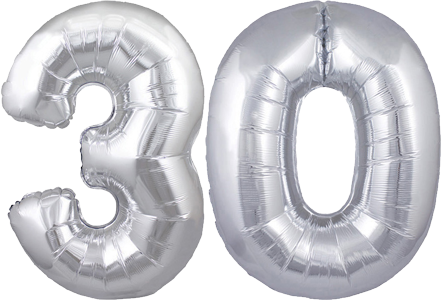34″ Giant Silver No. 30 Balloon