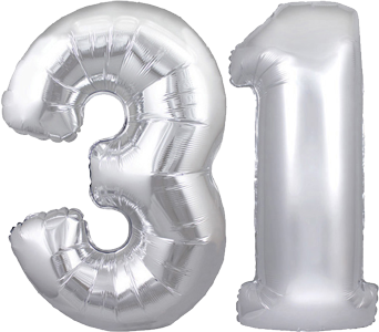 34″ Giant Silver No. 31 Balloon