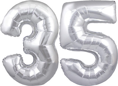 34″ Giant Silver No. 35 Balloon