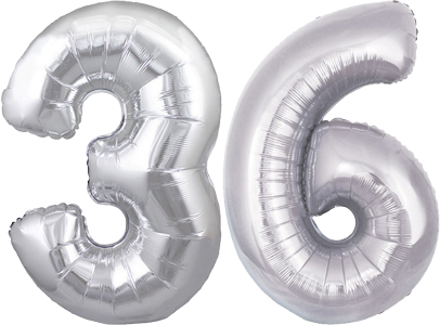 34″ Giant Silver No. 36 Balloon