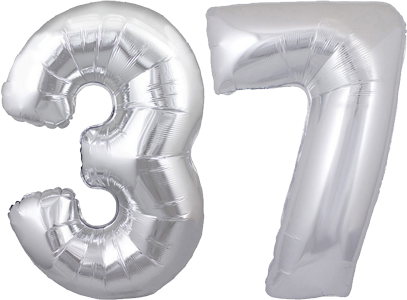 34″ Giant Silver No. 37 Balloon