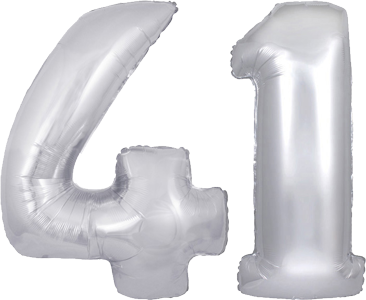 34″ Giant Silver No. 41 Balloon