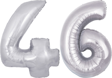 34″ Giant Silver No. 46 Balloon