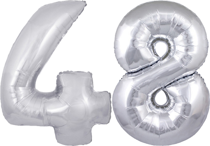 34″ Giant Silver No. 48 Balloon