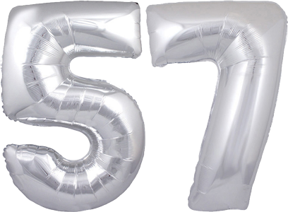 34″ Giant Silver No. 57 Balloon